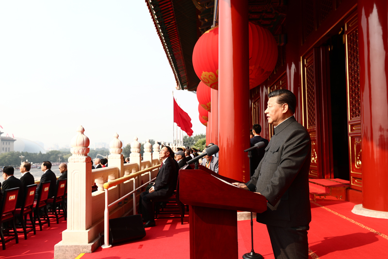 10月1日上午，慶祝中華人民共和國成立70周年大會(huì)在北京天安門廣場隆重舉行。中共中央總書記、國家主席、中央軍委主席習(xí)近平發(fā)表重要講話。