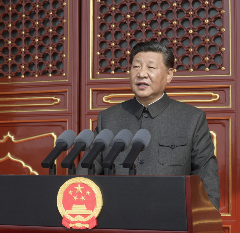 10月1日上午，慶祝中華人民共和國成立70周年大會(huì)在北京天安門廣場隆重舉行。中共中央總書記、國家主席、中央軍委主席習(xí)近平發(fā)表重要講話。